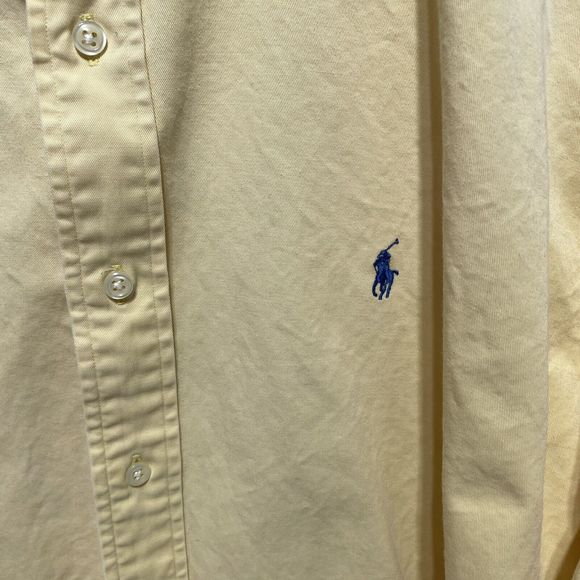 Ralph Lauren Blake Button Down Shirt, XL, Yellow, Long Sleeve, Blue Pony - Picture 3 of 12